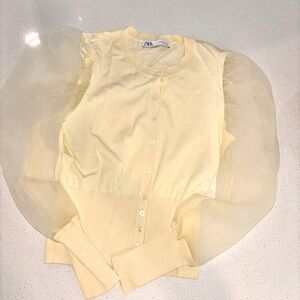 Zara Cárdigan with Organza Sleeves